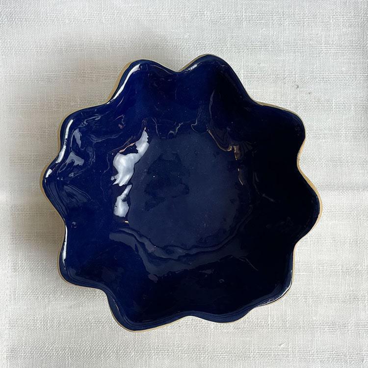 Cobalt Gourd Dip Bowl
